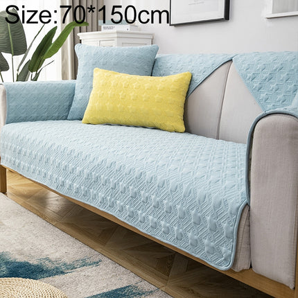 Four Seasons Universal Simple Modern Non-slip Full Coverage Sofa Cover, Size:70x150cm(Houndstooth Blue)-garmade.com