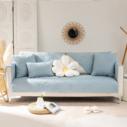 Four Seasons Universal Simple Modern Non-slip Full Coverage Sofa Cover, Size:70x150cm(Banana Leaf Blue)-garmade.com