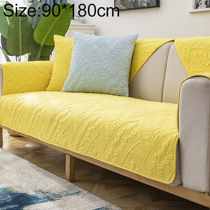 Four Seasons Universal Simple Modern Non-slip Full Coverage Sofa Cover, Size:90x180cm(Feather Dream Yellow)-garmade.com