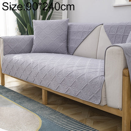 Four Seasons Universal Simple Modern Non-slip Full Coverage Sofa Cover, Size:90x240cm(Versailles Grey)-garmade.com