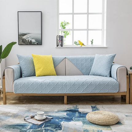 Four Seasons Universal Simple Modern Non-slip Full Coverage Sofa Cover, Size:110x110cm(Versailles Blue)-garmade.com