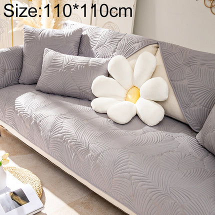 Four Seasons Universal Simple Modern Non-slip Full Coverage Sofa Cover, Size:110x110cm(Banana Leaf Grey)-garmade.com