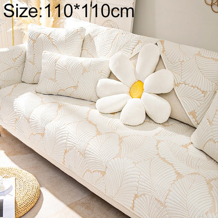 Four Seasons Universal Simple Modern Non-slip Full Coverage Sofa Cover, Size:110x110cm(Banana Leaf Beige)-garmade.com