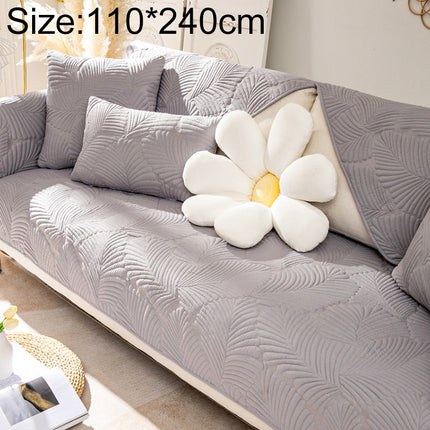 Four Seasons Universal Simple Modern Non-slip Full Coverage Sofa Cover, Size:110x240cm(Banana Leaf Grey)-garmade.com