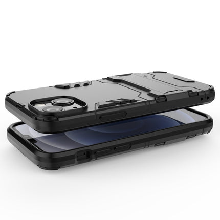 PC + TPU Shockproof Protective Case with Invisible Holder For iPhone 13 mini(Black)-garmade.com