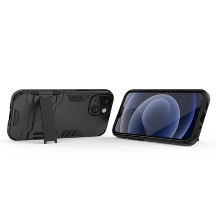 PC + TPU Shockproof Protective Case with Invisible Holder For iPhone 13 mini(Black)-garmade.com