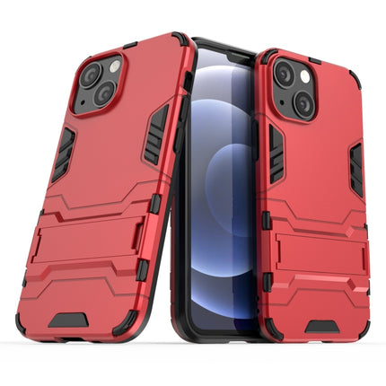 PC + TPU Shockproof Protective Case with Invisible Holder For iPhone 13 mini(Red)-garmade.com