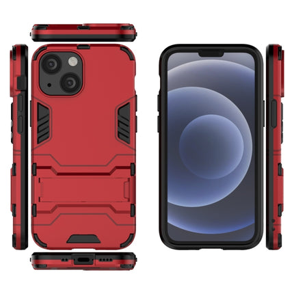 PC + TPU Shockproof Protective Case with Invisible Holder For iPhone 13 mini(Red)-garmade.com
