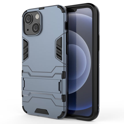 PC + TPU Shockproof Protective Case with Invisible Holder For iPhone 13 mini(Navy Blue)-garmade.com