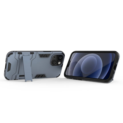PC + TPU Shockproof Protective Case with Invisible Holder For iPhone 13 mini(Navy Blue)-garmade.com