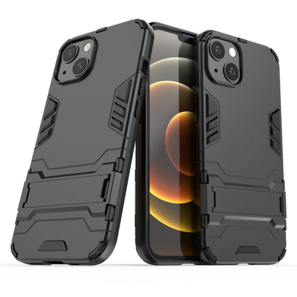 PC + TPU Shockproof Protective Case with Invisible Holder For iPhone 13(Black)-garmade.com