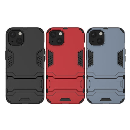 PC + TPU Shockproof Protective Case with Invisible Holder For iPhone 13(Black)-garmade.com