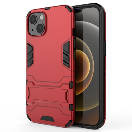 PC + TPU Shockproof Protective Case with Invisible Holder For iPhone 13(Red)-garmade.com