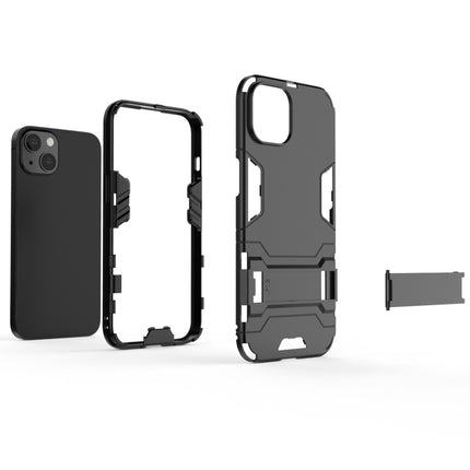PC + TPU Shockproof Protective Case with Invisible Holder For iPhone 13(Red)-garmade.com