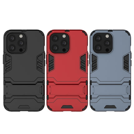 PC + TPU Shockproof Protective Case with Invisible Holder For iPhone 13 Pro(Black)-garmade.com