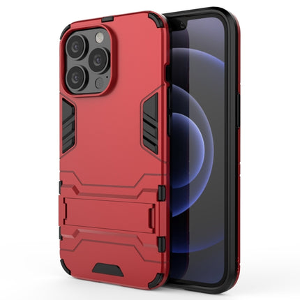 PC + TPU Shockproof Protective Case with Invisible Holder For iPhone 13 Pro(Red)-garmade.com