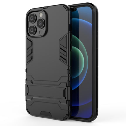 PC + TPU Shockproof Protective Case with Invisible Holder For iPhone 13 Pro Max(Black)-garmade.com