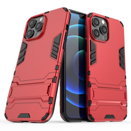 PC + TPU Shockproof Protective Case with Invisible Holder For iPhone 13 Pro Max(Red)-garmade.com