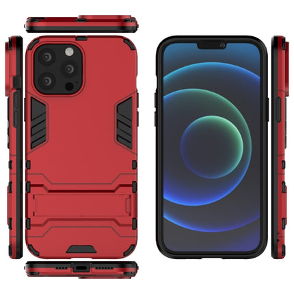 PC + TPU Shockproof Protective Case with Invisible Holder For iPhone 13 Pro Max(Red)-garmade.com