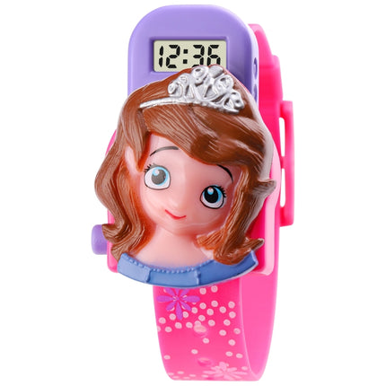 SKMEI 1752 Three-dimensional Cartoon Princess LED Digital Display Electronic Watch for Children(Rose Red)-garmade.com