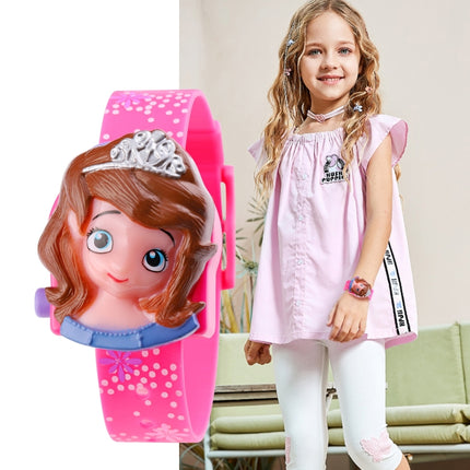 SKMEI 1752 Three-dimensional Cartoon Princess LED Digital Display Electronic Watch for Children(Rose Red)-garmade.com