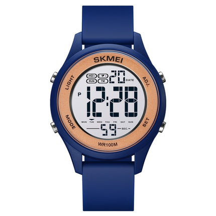 SKMEI 1758 Multifunctional LED Digital Display Luminous Silicone Strap Electronic Watch(Dark Blue)-garmade.com