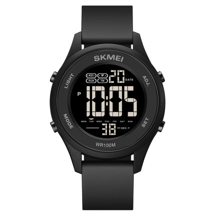 SKMEI 1758 Multifunctional LED Digital Display Luminous Silicone Strap Electronic Watch(Black)-garmade.com