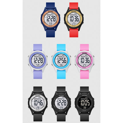 SKMEI 1758 Multifunctional LED Digital Display Luminous Silicone Strap Electronic Watch(Dark Blue)-garmade.com