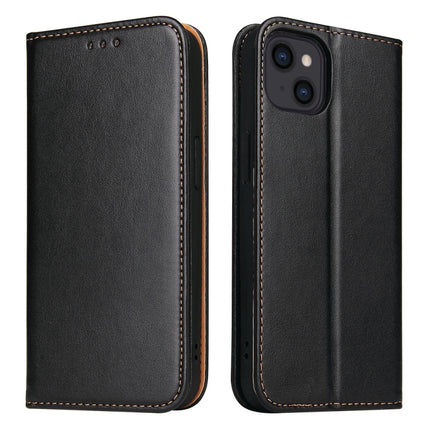 Fierre Shann PU Leather Texture Horizontal Flip Leather Case with Holder & Card Slots & Wallet For iPhone 13 mini(Black)-garmade.com