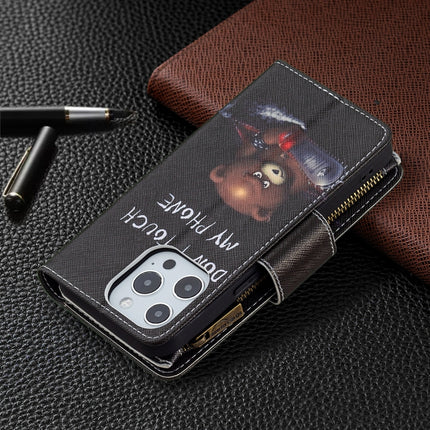 Colored Drawing Pattern Zipper Horizontal Flip Leather Case with Holder & Card Slots & Wallet For iPhone 13 mini(Bear)-garmade.com