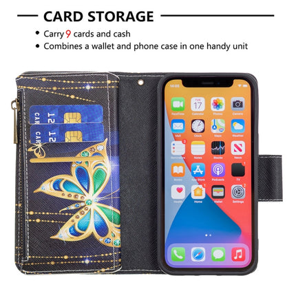 Colored Drawing Pattern Zipper Horizontal Flip Leather Case with Holder & Card Slots & Wallet For iPhone 13 mini(Big Butterfly)-garmade.com