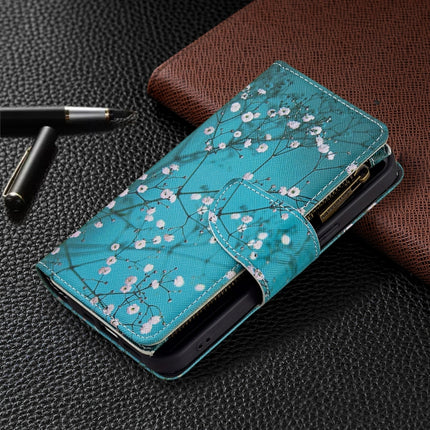 Colored Drawing Pattern Zipper Horizontal Flip Leather Case with Holder & Card Slots & Wallet For iPhone 13 Pro(Plum Blossom)-garmade.com