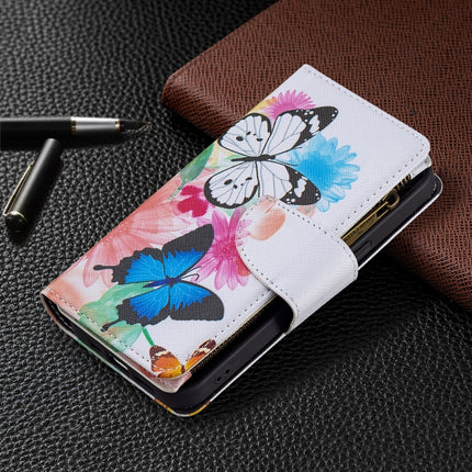 Colored Drawing Pattern Zipper Horizontal Flip Leather Case with Holder & Card Slots & Wallet For iPhone 13 Pro Max(Two Butterflies)-garmade.com