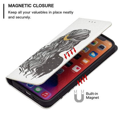 Colored Drawing Pattern Invisible Magnetic Horizontal Flip PU Leather Case with Holder & Card Slots & Wallet For iPhone 13(Girl)-garmade.com