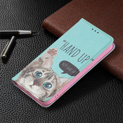 Colored Drawing Pattern Invisible Magnetic Horizontal Flip PU Leather Case with Holder & Card Slots & Wallet For iPhone 13 Pro(Cat)-garmade.com