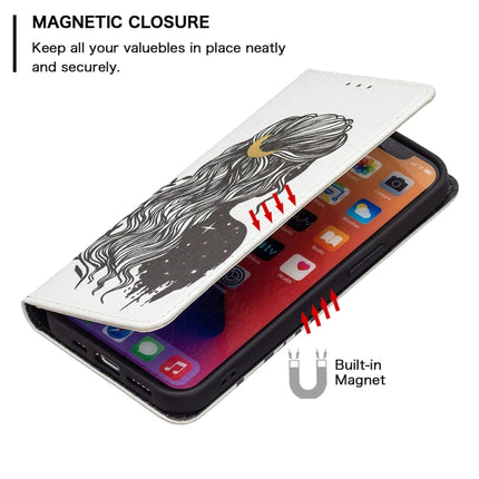 Colored Drawing Pattern Invisible Magnetic Horizontal Flip PU Leather Case with Holder & Card Slots & Wallet For iPhone 13 Pro Max(Girl)-garmade.com
