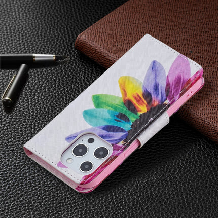 Colored Drawing Pattern Horizontal Flip Leather Case with Holder & Card Slots & Wallet For iPhone 13 mini(Sunflower)-garmade.com