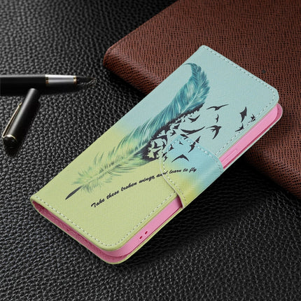 Colored Drawing Pattern Horizontal Flip Leather Case with Holder & Card Slots & Wallet For iPhone 13 mini(Feather)-garmade.com