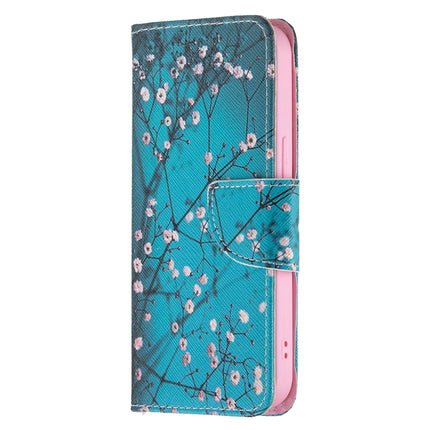 Colored Drawing Pattern Horizontal Flip Leather Case with Holder & Card Slots & Wallet For iPhone 13 mini(Plum Blossom)-garmade.com