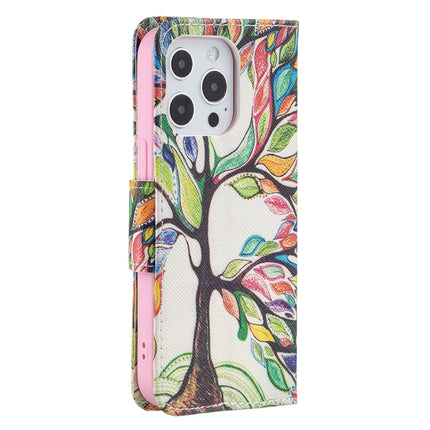 Colored Drawing Pattern Horizontal Flip Leather Case with Holder & Card Slots & Wallet For iPhone 13 mini(Tree of Life)-garmade.com