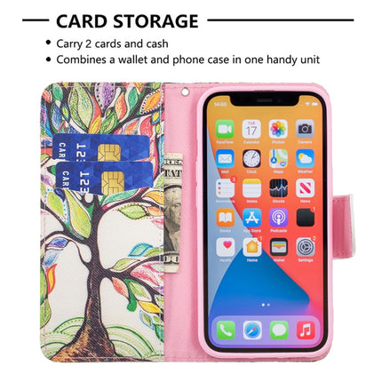 Colored Drawing Pattern Horizontal Flip Leather Case with Holder & Card Slots & Wallet For iPhone 13 mini(Tree of Life)-garmade.com