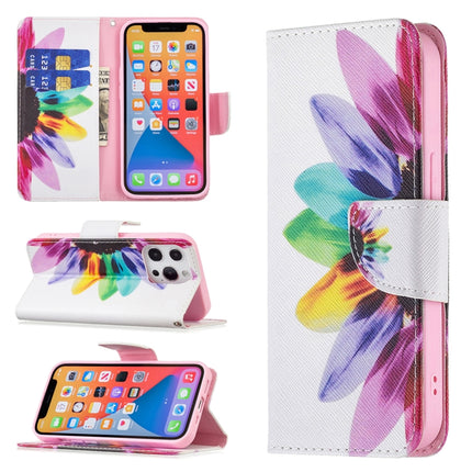 Colored Drawing Pattern Horizontal Flip Leather Case with Holder & Card Slots & Wallet For iPhone 13(Sunflower)-garmade.com