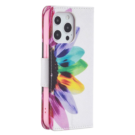 Colored Drawing Pattern Horizontal Flip Leather Case with Holder & Card Slots & Wallet For iPhone 13(Sunflower)-garmade.com