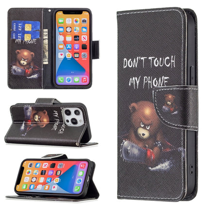 Colored Drawing Pattern Horizontal Flip Leather Case with Holder & Card Slots & Wallet For iPhone 13(Bear)-garmade.com
