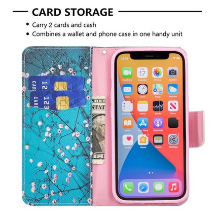 Colored Drawing Pattern Horizontal Flip Leather Case with Holder & Card Slots & Wallet For iPhone 13(Plum Blossom)-garmade.com