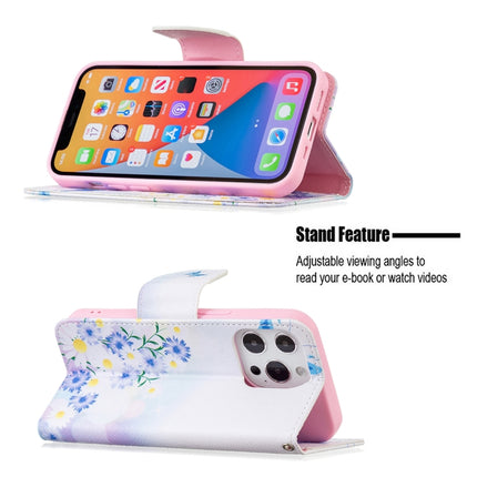 Colored Drawing Pattern Horizontal Flip Leather Case with Holder & Card Slots & Wallet For iPhone 13(Butterfly Love)-garmade.com