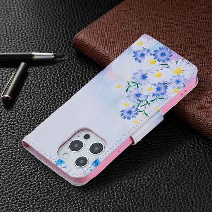 Colored Drawing Pattern Horizontal Flip Leather Case with Holder & Card Slots & Wallet For iPhone 13(Butterfly Love)-garmade.com