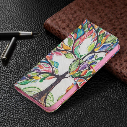 Colored Drawing Pattern Horizontal Flip Leather Case with Holder & Card Slots & Wallet For iPhone 13(Tree of Life)-garmade.com