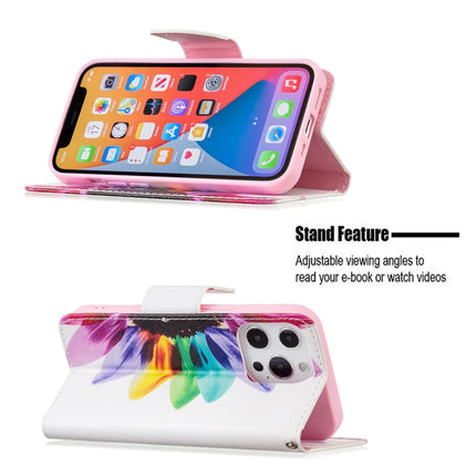 Colored Drawing Pattern Horizontal Flip Leather Case with Holder & Card Slots & Wallet For iPhone 13 Pro(Sunflower)-garmade.com