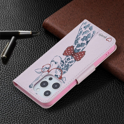 Colored Drawing Pattern Horizontal Flip Leather Case with Holder & Card Slots & Wallet For iPhone 13 Pro(Deer)-garmade.com